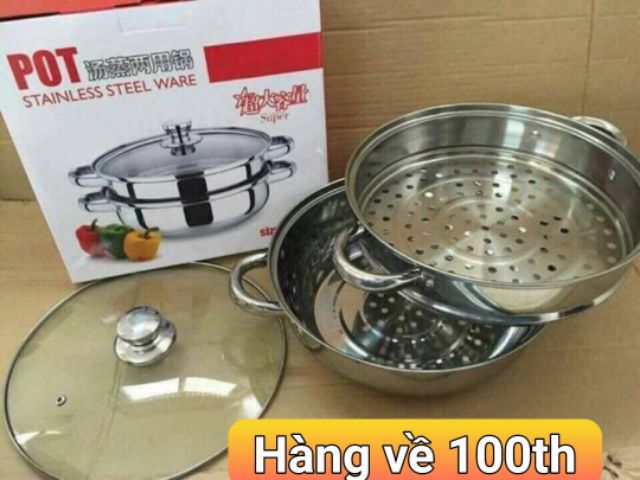 Nồi hấp 2 tầng   28 cm