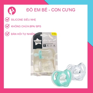 Ty ngậm silicon siêu nhẹ cho bé Tommee Tippee từ 0-6 tháng tuổi, vỉ đơn và vỉ đôi - con cưng akachan