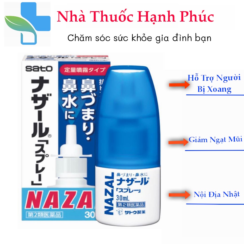 [Hàng Nội Địa] Xịt mũi Nazal Nhật Bản 30ml - Xịt Ngạt Mũi, Sổ Mũi, Xoang