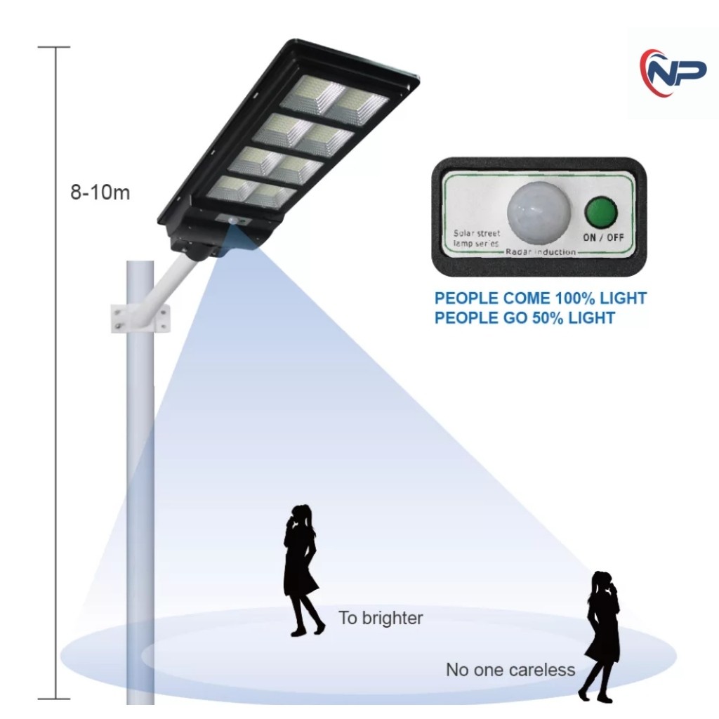 Đèn Năng Lượng Mặt Trời Liền Thể 120W Có Cảm Biến Chuyển Động, Có Điều Khiển, Chống Nước Mưa,Bảo Hành 24 tháng