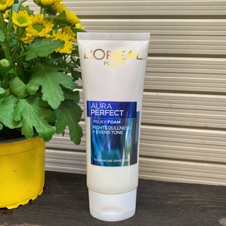 Sữa rửa mặt l'oreal làm sáng da, giảm thâm nám 100ml aura perfect milky foam-xanh