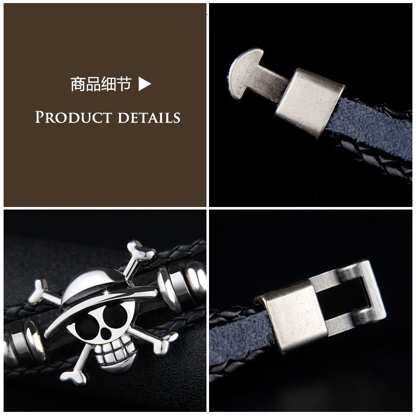 Vòng Tay Kim Loại Hình Đầu Lâu Cá Tính Phong Cách Unisex