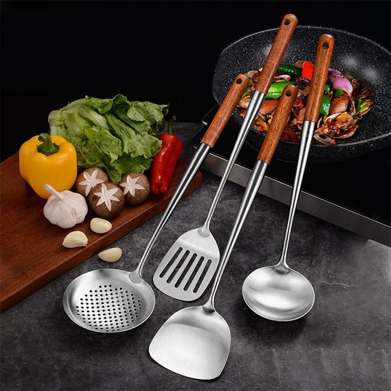 Muỗng Xới Cơm Bằng Thép Không Gỉ Cán Dài Tiện Lợi