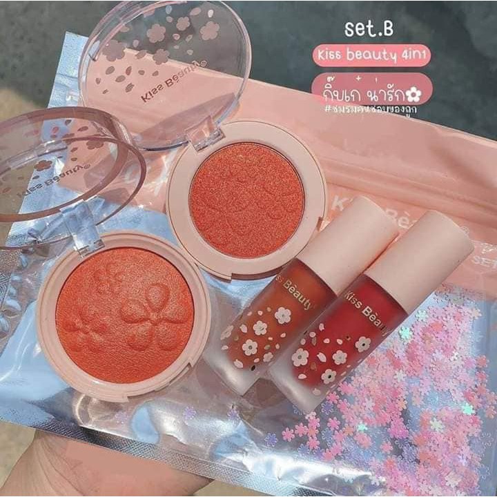 Set Trang Điểm Make Up Cao Cấp 4 Món Sakura Kiss Beauty Mỹ Phẩm Mys