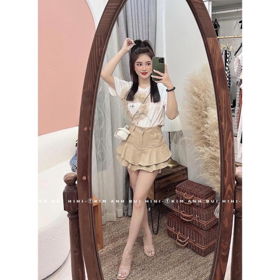 [ 𝐅𝐑𝐄𝐄 𝐒𝐇𝐈𝐏 ] SÉT ÁO TRÁI TIM CHÂN VÁY NGẮN XÒE