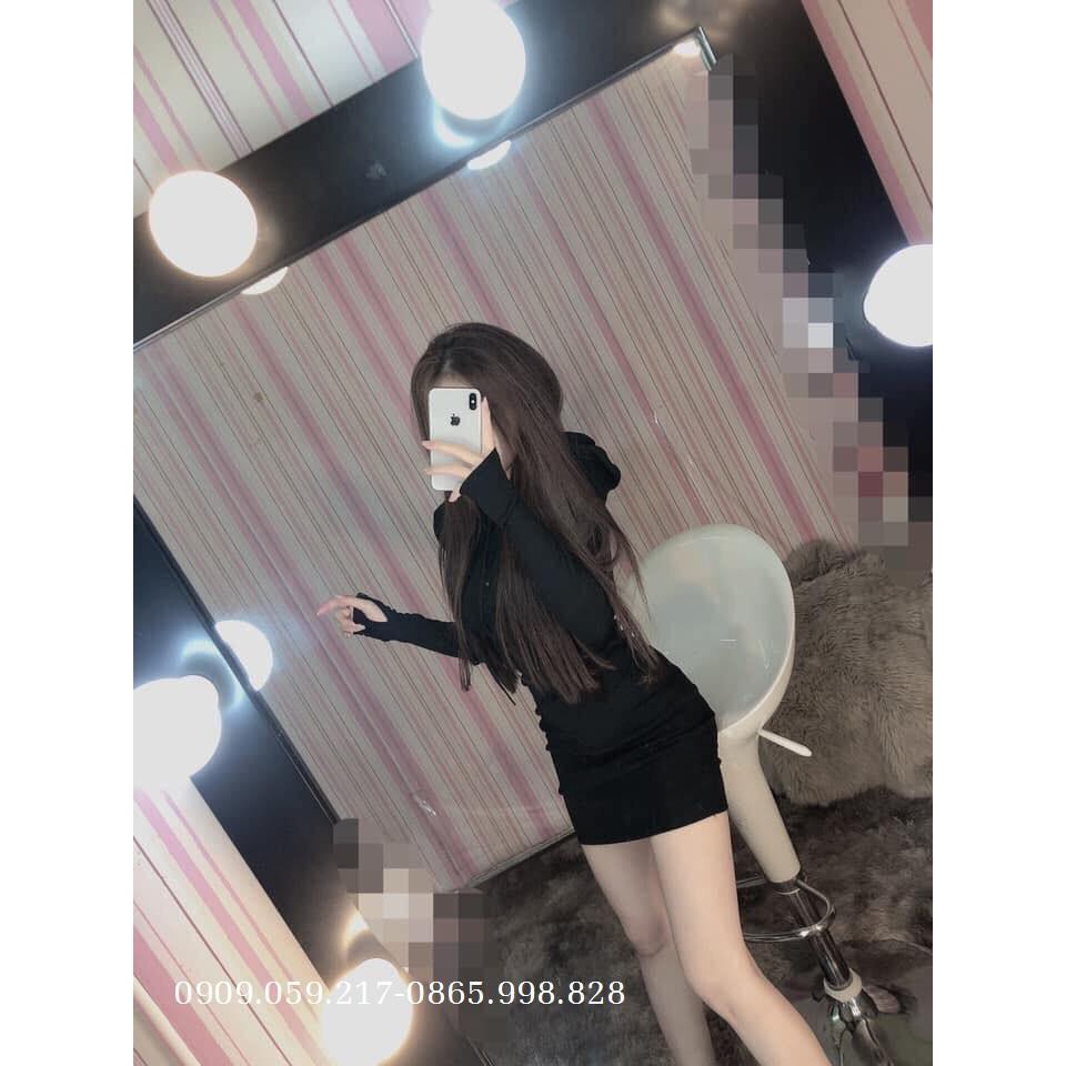 (VIDEO+HÌNH THẬT) Đầm Body Tay Dài Kèm Mũ Sau Lưng | BigBuy360 - bigbuy360.vn