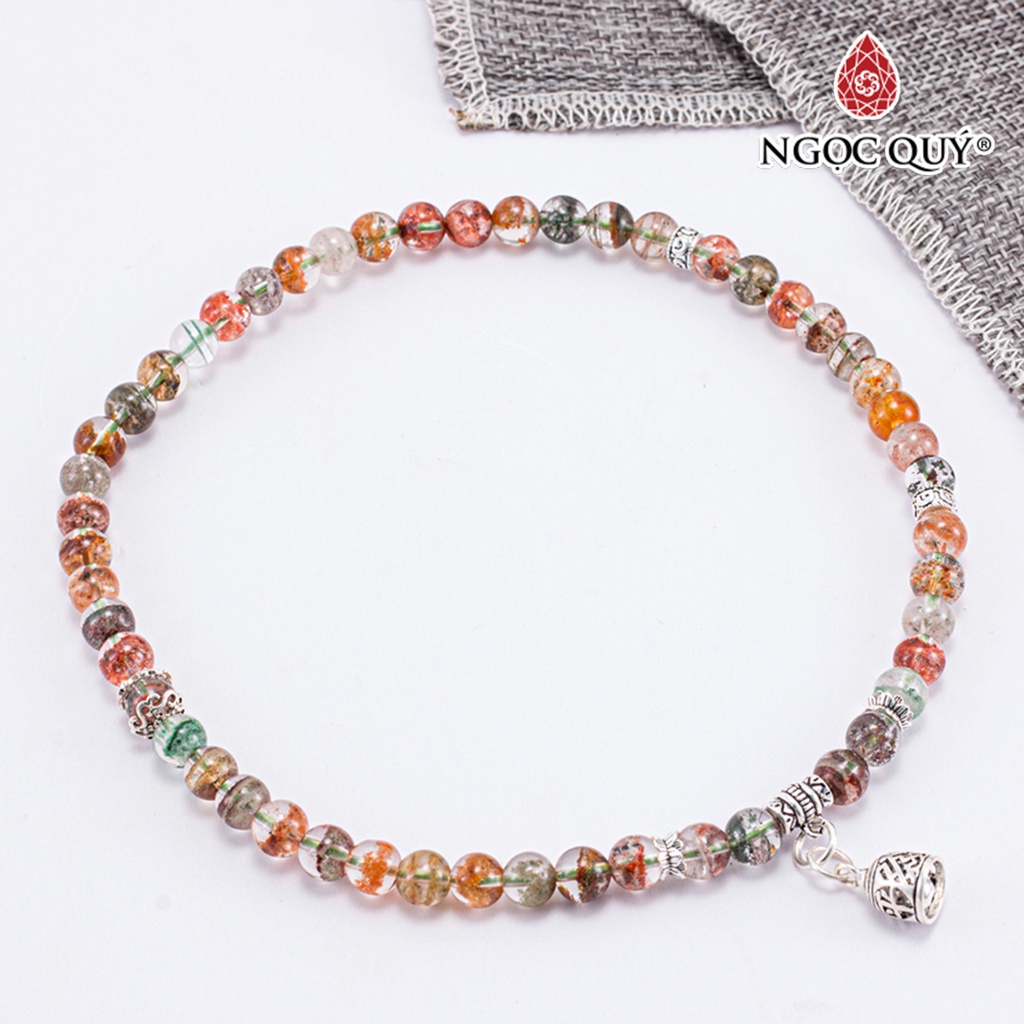 Vòng 2 line TA ưu linh đa sắc phối charm chuông bạc - Ngọc Quý