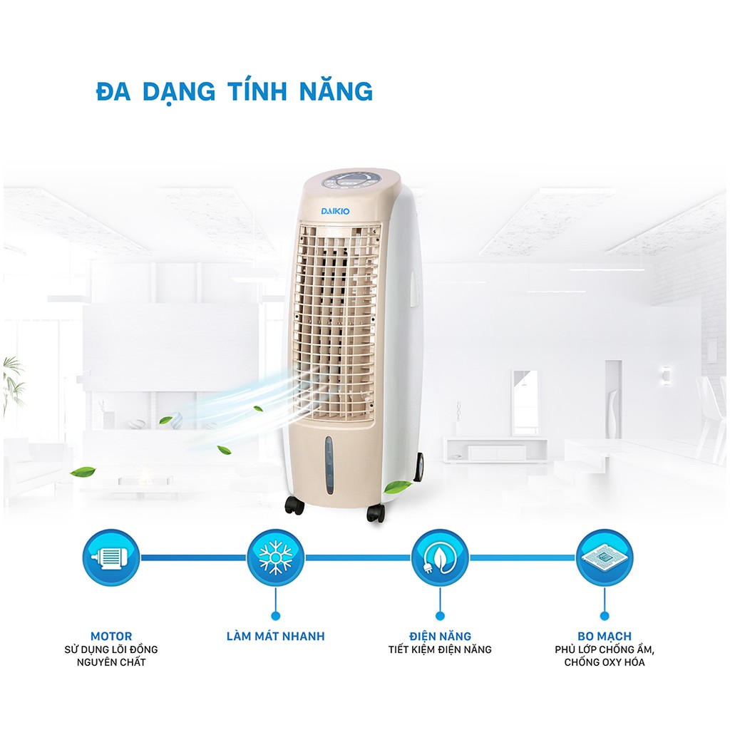 Máy làm mát không khí Daikio DKA-01500B cao cấp - Quạt điều hòa hơi nước Daikio sức gió 1500m3/h | BigBuy360 - bigbuy360.vn