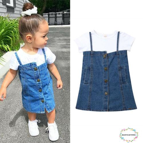 Set đầm denim + áo khoác jean dễ thương cho bé gái