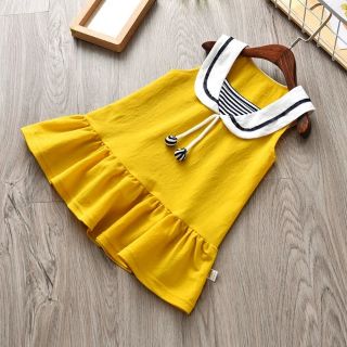 Áo váy 3 lỗ thủy thủ bé gái