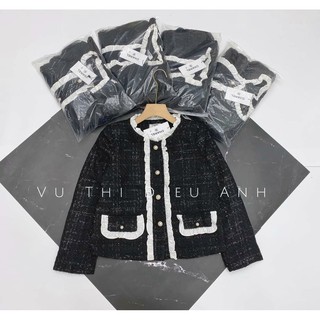 Áo dạ tweed tone ĐEN