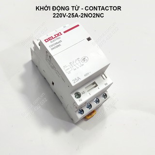 Bộ ats tự động đóng nguồn dự phòng làm từ khởi động từ-contactor 220v-25a, 2no2nc