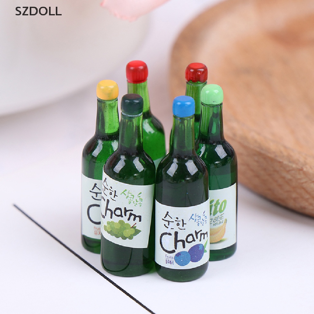 5 Chai nước trái cây tỉ lệ 1: 12 để trang trí nội thất cho nhà búp bê