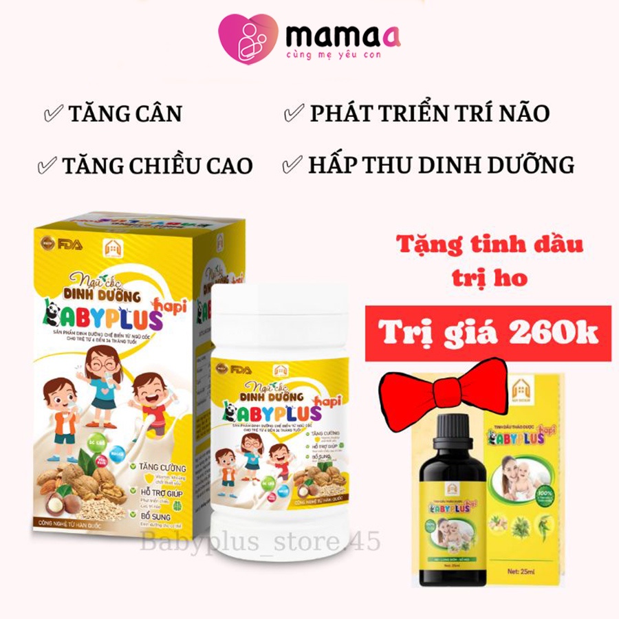 Ngũ Cốc Dinh Dưỡng Babyplus - Hapi Cung Cấp Dinh Dưỡng Cho Bé Giúp Tăng Cân,Tăng Cao,Tăng Hấp Thu, Giảm Táo Bón