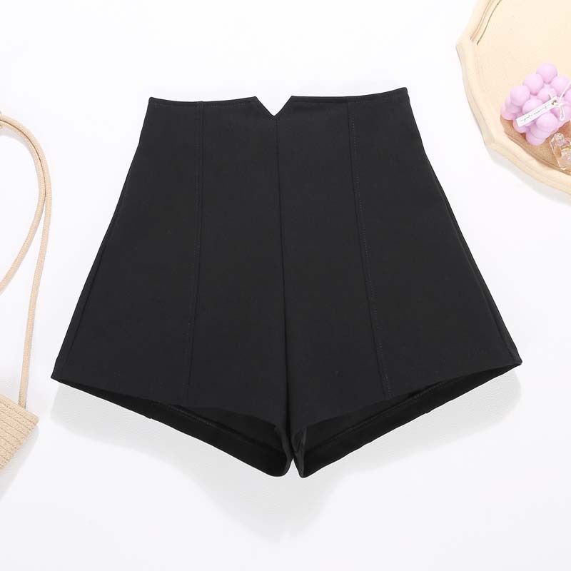 Quần Short Lưng Cao Ống Rộng Màu Sắc Đơn Giản Dễ Phối Đồ Cho Nữ