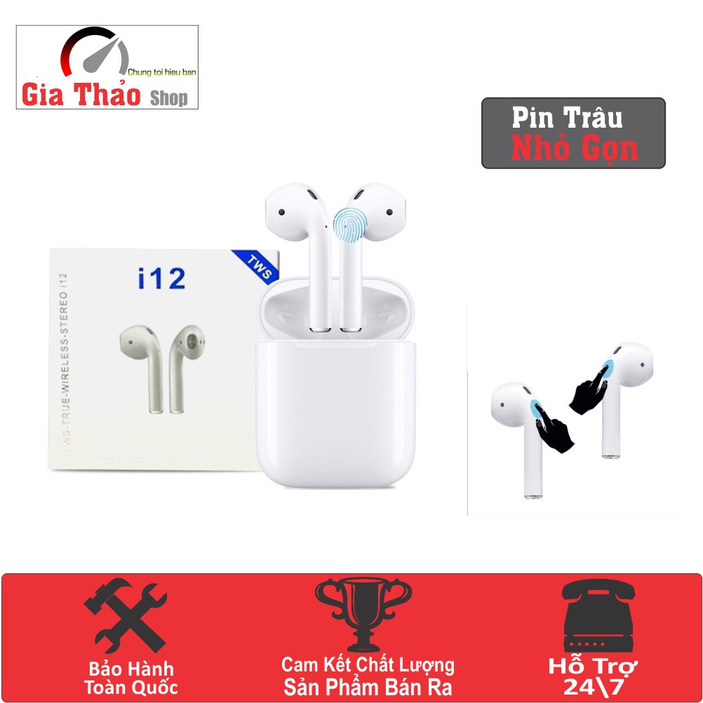 Tai Nghe Bluetooth Không Dây I12 Cảm Biến Vân Tay Chất Âm Tuyệt Vời