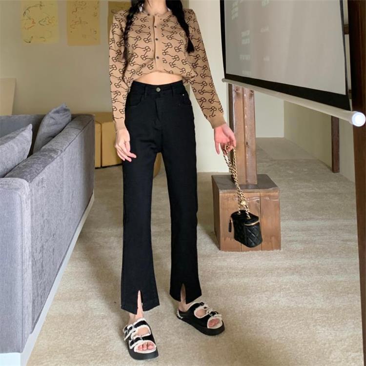 Quần Jean Đen Dáng Ôm Ống Đứng Thời Trang Cho Nữ