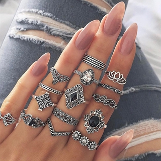  Set 15 Nhẫn Đính Đá Phong Cách Cổ Điển Cho Nam Và Nữ