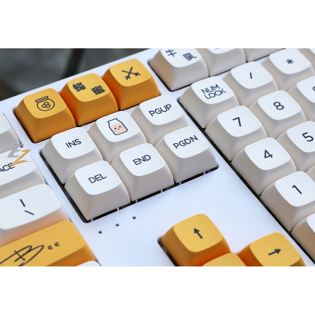 KEYCAP XDA THICK PBT HONEY &amp; MILK 137 PHÍM CHO BÀN PHÍM CƠ CỦA EZPC