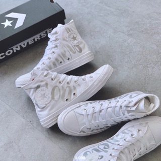 Chuck All Star “Converse” Print | Giày Converse Trắng In Chữ Bạc