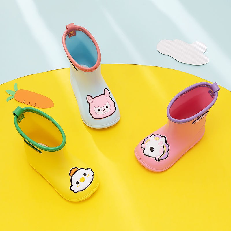 Ủng đi mưa CHEERFUL MARIO chống trượt chống thấm nước họa tiết hoạt hình đáng yêu dành cho trẻ em