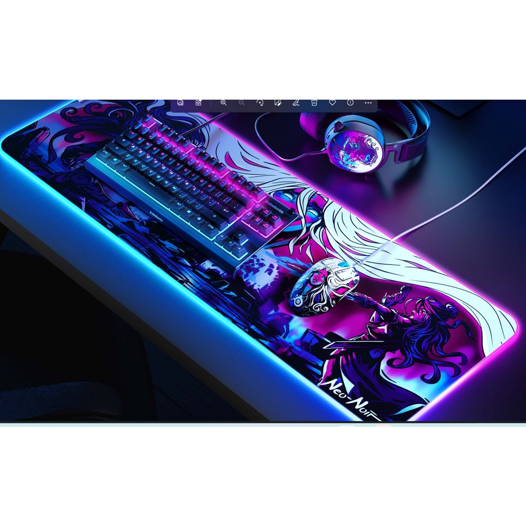 Bàn di chuột chơi game Steelseries QcK PRISM Neo Noir Limited XL 900mm x 300mm x 4mm