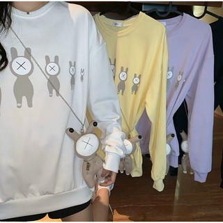 Áo thun dài tay form rộng unisex | Áo thun in hình con thỏ dễ thương- Nhận mai áo lớp, áo nhóm - 30092020650