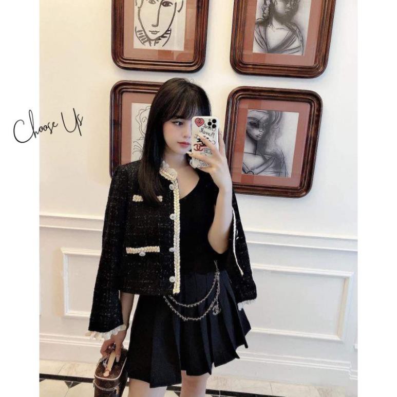 Áo Khoác Dạ Nhũ Ren Bèo Cổ Choose Us | BigBuy360 - bigbuy360.vn