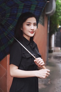Đầm sơ mi cột eo 