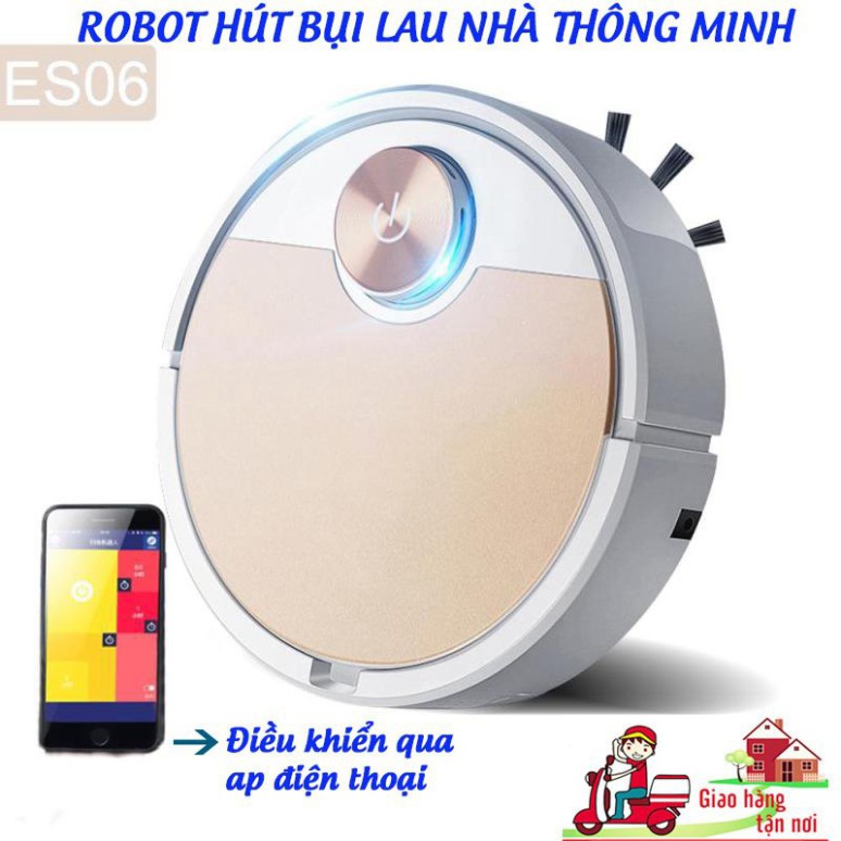 Giá tốt Robot HÚT-QUÉT–LAU tự động ES06 điểu khiển qua app điện thoại tích hợp đèn, cảm biến cao cấp ( BẢO HÀNH 3 THÁNG)