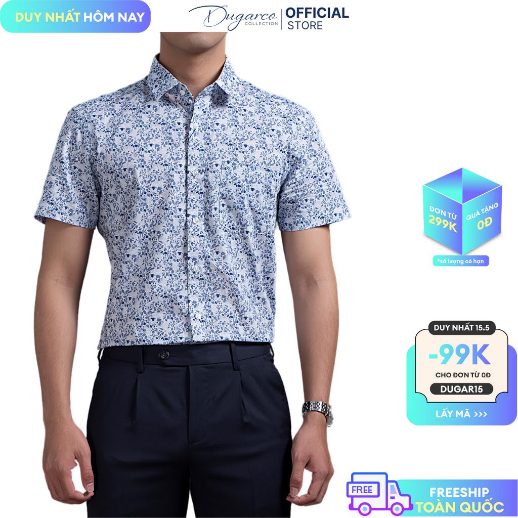 Áo sơ mi DUGARCO tay ngắn cotton công sở nam thoáng mát 92SMS41035