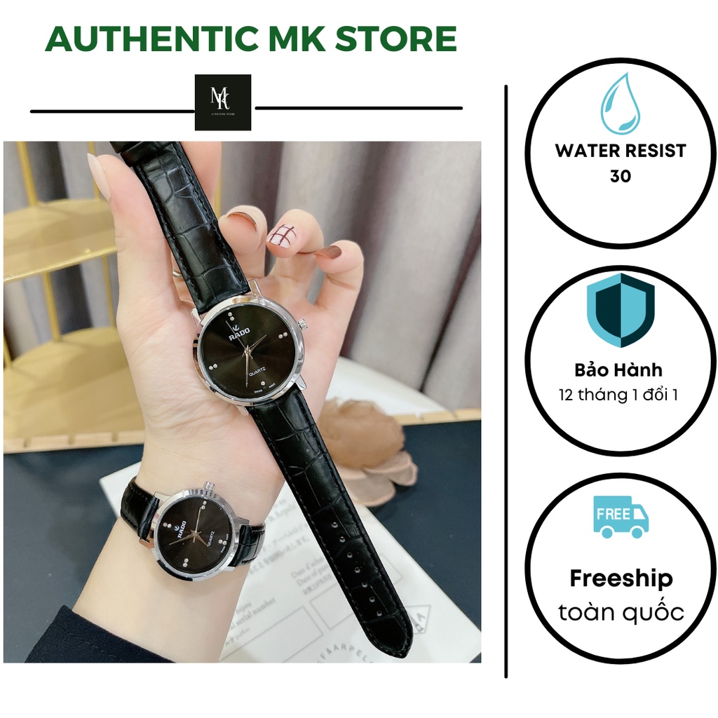 Đồng hồ nam nữ RADO dây da máy thụy sĩ cao cấp bảo hành 12 tháng 1 đổi 1