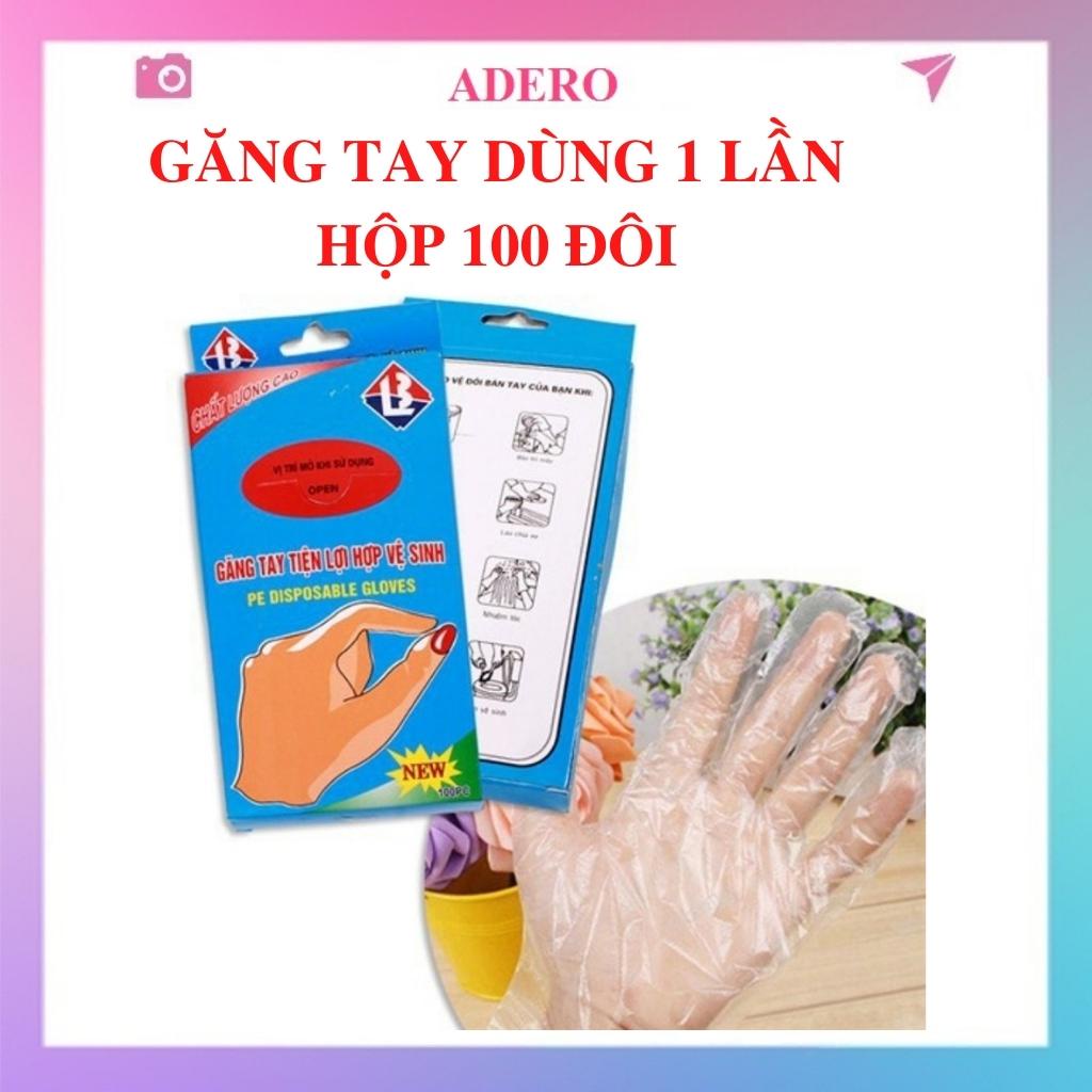 Găng tay tự hủy sinh học ADERO dùng 1 lần hộp 100 túi AD1