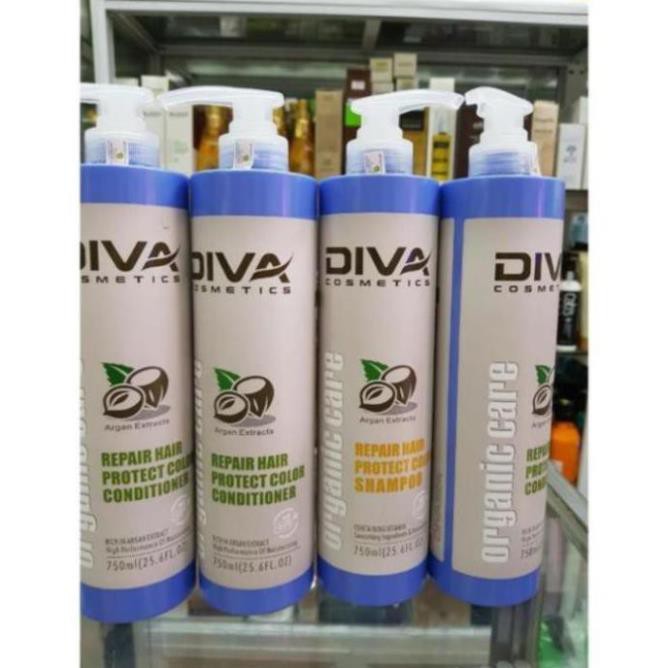 SIÊU RẺ CẶP DẦU GỘI DẦU XẢ GIỮ MÀU - PHỤC HỒI HƯ TỔN - MÙI MACA DIVA 750M