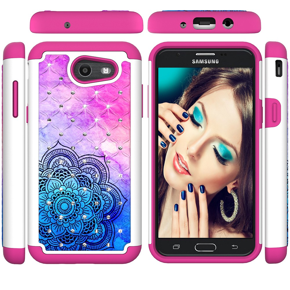 For Samsung J3 (2017) US/J3 Prime/J3 Emerge/J327 Cell Phone Case Diamond Pattern