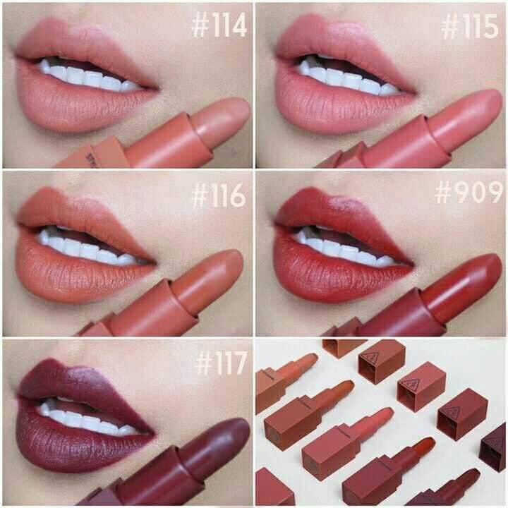 [ 114 ~ 117 và 909 ] Son thỏi lì 3CE Mood Recipe Lip Color