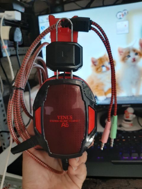 Tai nghe vi tính Venus A6 dây bọc dù siêu bền, siêu rẻ. | BigBuy360 - bigbuy360.vn