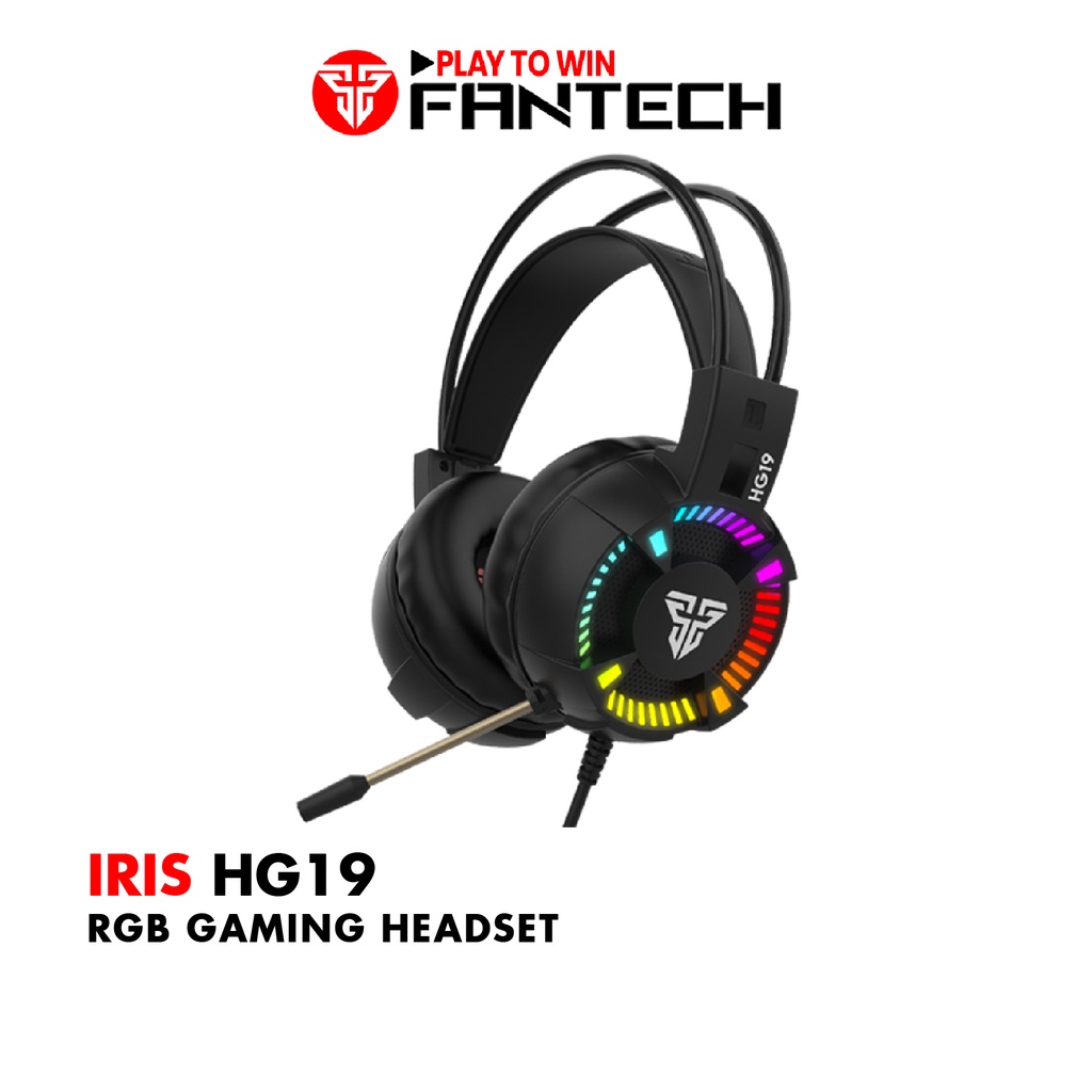 Tai Nghe Gaming Chụp Tai FANTECH HG19 IRIS LED RGB Jack 3.5mm Kèm Jack Nguồn LED USB 2.0 Mic Chống Ồn -  Hàng Chính Hãng