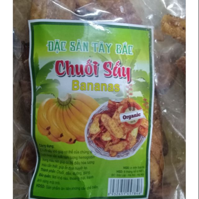 Chuối sấy giòn đặc sản Tây Bắc gói 180g