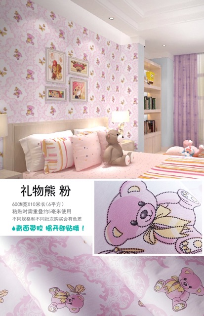 Giấy dán tường khổ lớn 60 cm chất đẹp keo sẵn cuộn 10 M
