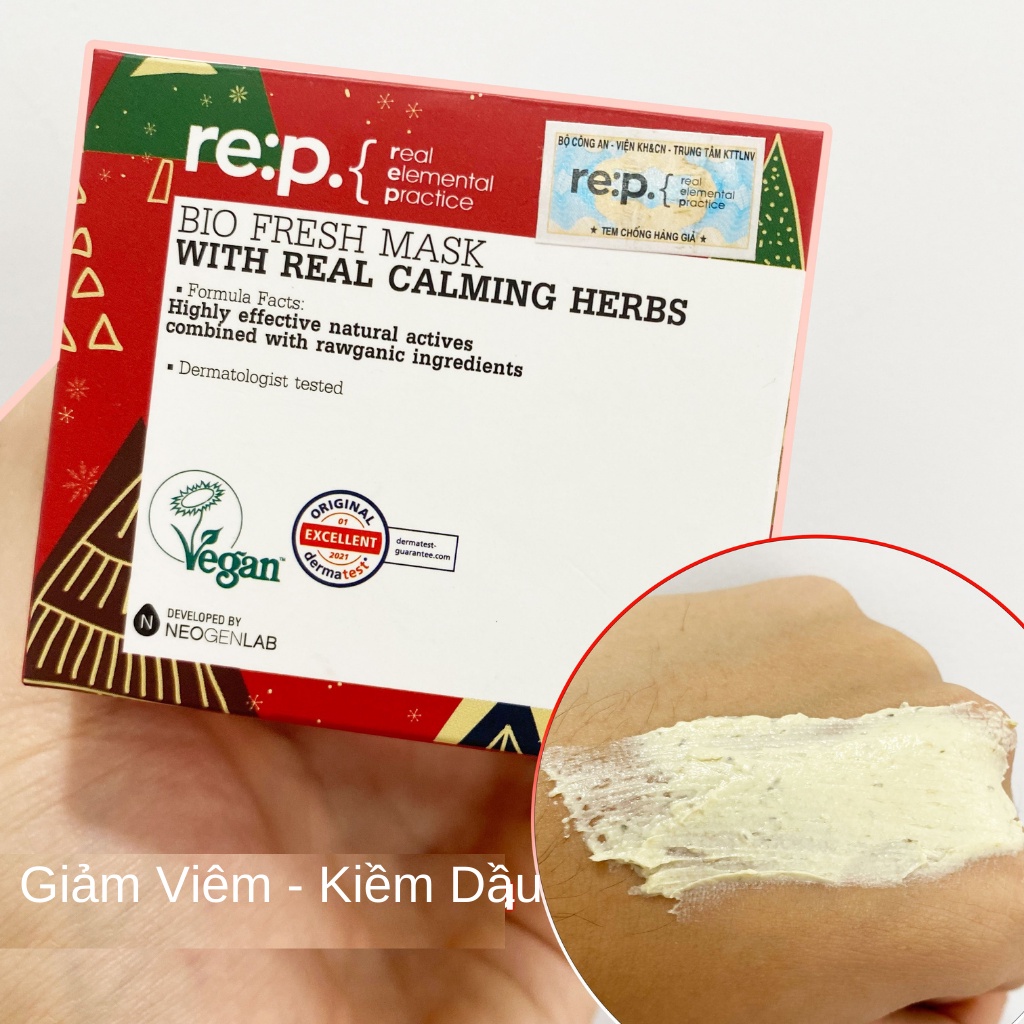 Mặt Nạ REP Đất Sét Giảm Viêm Dành Cho Da Dầu Mụn RE:P Bio Fresh Mask With Real Herbs 130g Hoa Cúc Hương Thảo Hoa Hồng