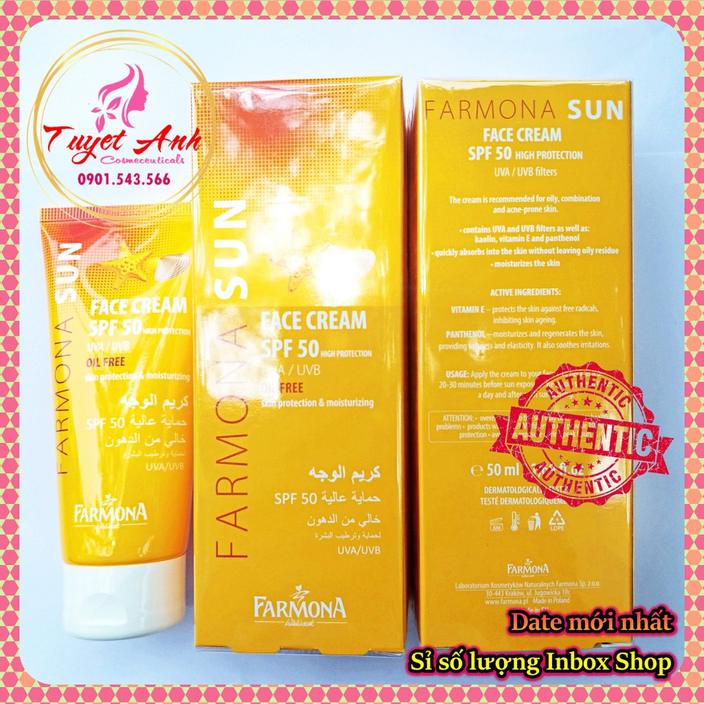 [Chính Hãng] Kem Chống Nắng Farmona Sun Face Cream Oil Free Spf50 Cho Da Dầu Mụn hàng nội địa balan