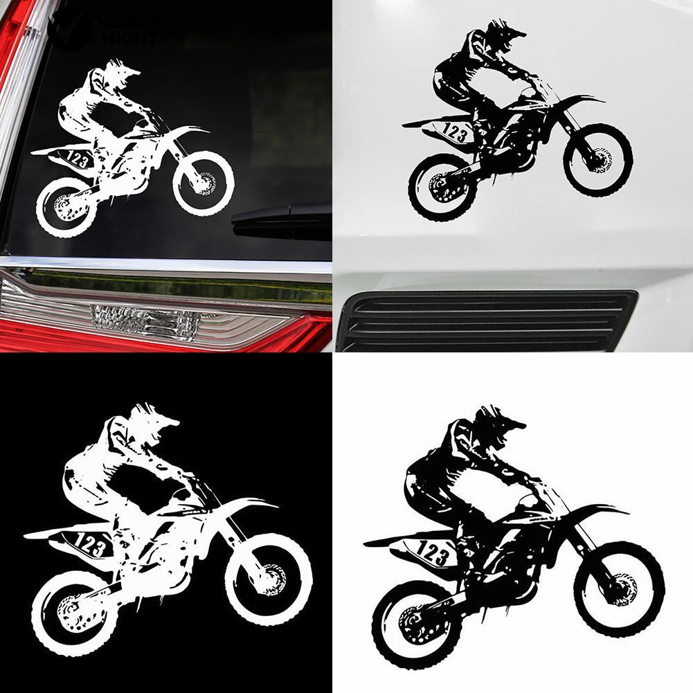 Decal họa tiết chiếc xe máy cá tính dùng dán trang trí xe ô tô/xe tải