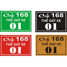 Thẻ đánh số giữ xe, chất liệu mica