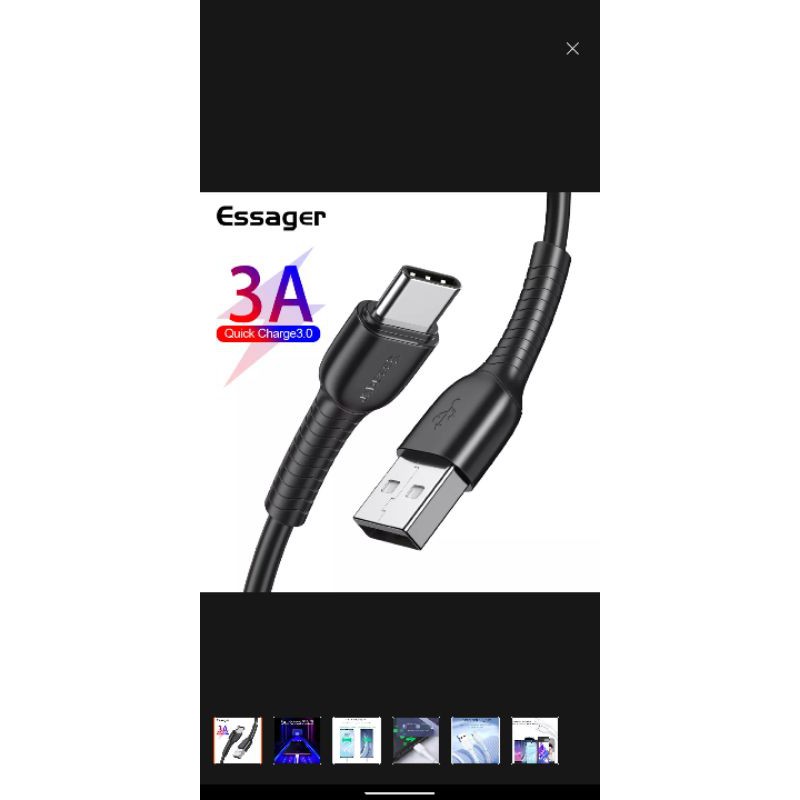 Dây Cáp Sạc Essager Cổng USB Type C  Dành Cho Samsung , Sony , Oppo , LG , Huawei , Xiaomi