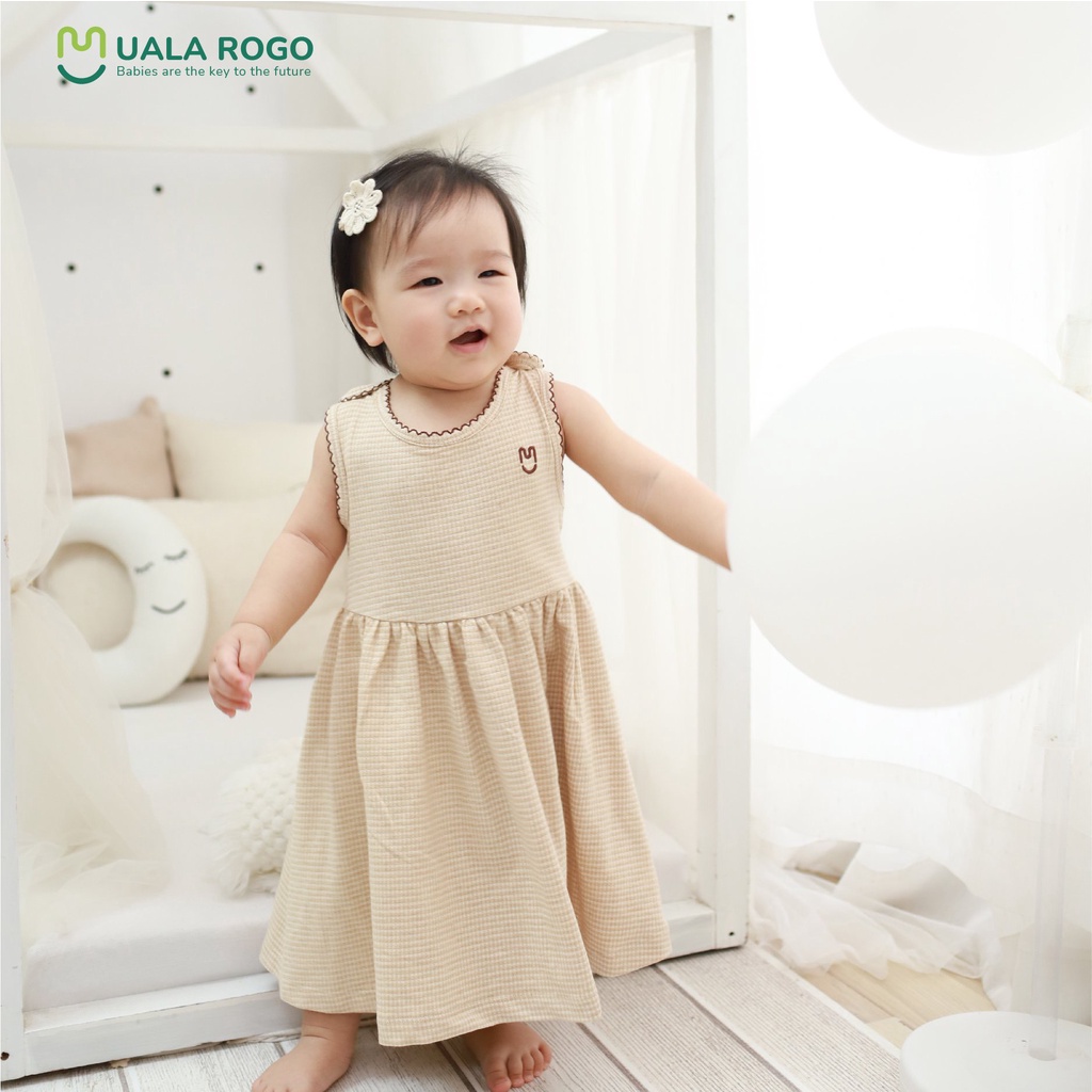 Váy mùa hè cho bé gái Ualarogo 6 tháng - 4 tuổi vải cotton USA thấm hút thoáng mát thân thiện làn da