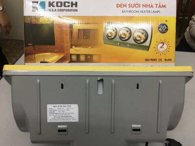 Đèn sưởi KOCH 3 bóng Linh kiện HQ lắp ráp tại Việt Nam! Hàng Cty thanh lý. Mới 100%. dễ dàng lắp đặt, dễ sử dụng