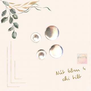 Cúc nút bấm 4 thành phần chi tiết màu trắng bạch kim