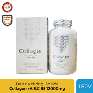 Viên uống Collagen AEC B5 12000mg đẹp da chống lão hóa, Hộp 180 viên