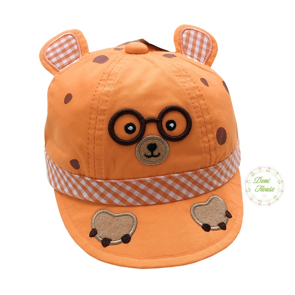 [Bé Dưới 1,5 Tuổi] Nón Kết Mũ Lưỡi Trai Từ 1 Tuổi Vòng Đầu 47cm Cho Bé Trai Bé Gái Thêu Mặt Gấu Với 2 Tai Dễ Thương NK41